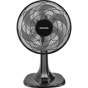Ventisol Ventilador de Mesa Oscilante, Turbo 6 Pás Premium, Preto, 30cm, 127V